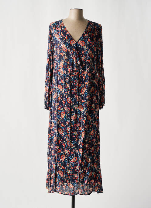 Robe longue manches longues manches longues bleu C'EST BEAU LA VIE femme
