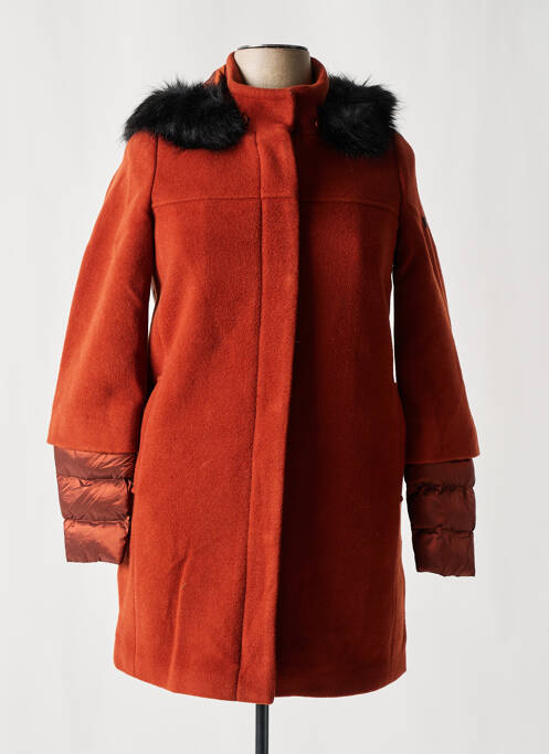 Manteau long orange REVER MILE pour femme