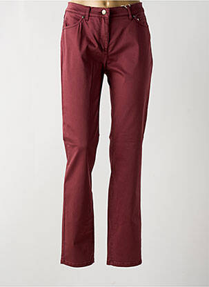 Pantalon slim tissage popeline taille normale rouge TONI femme