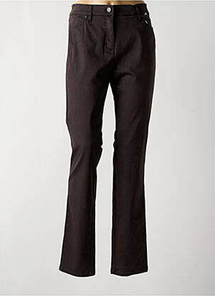 Pantalon slim tissage popeline taille normale marron TONI femme