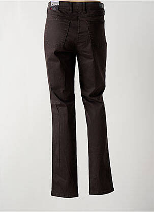 Pantalon slim tissage popeline taille normale marron TONI femme