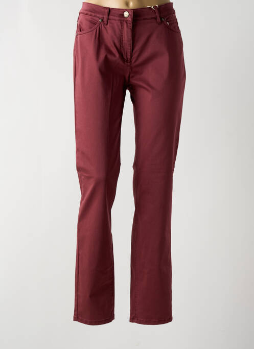 Pantalon slim tissage popeline taille normale rouge TONI femme