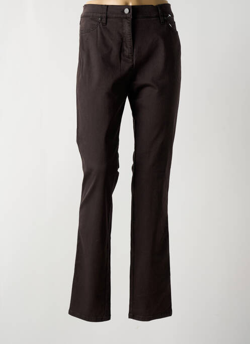 Pantalon slim tissage popeline taille normale marron TONI femme