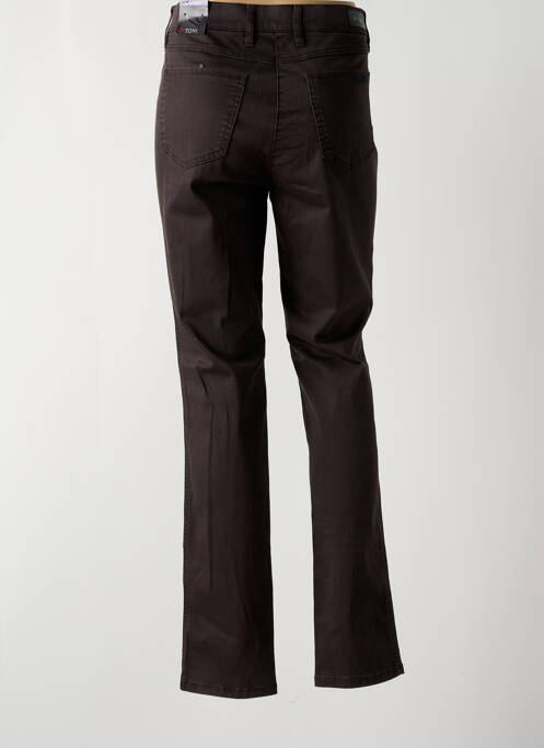 Pantalon slim tissage popeline taille normale marron TONI femme