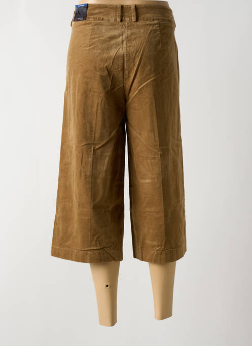 Pantacourt stretch taille haute marron TONI femme