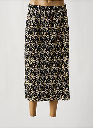 Jupe mi-longue coupe droite noir GARCIA femme