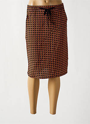 Jupe mi-longue coupe droite orange LE PETIT BAIGNEUR femme