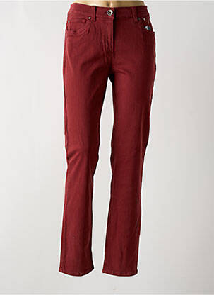 Jeans coupe slim stretch taille normale rouge ANNA MONTANA femme