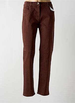 Jeans coupe slim stretch taille normale marron ANNA MONTANA femme