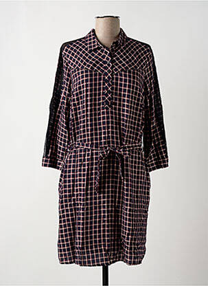 Robe courte coupe fluide manches longues bleu IKKS femme