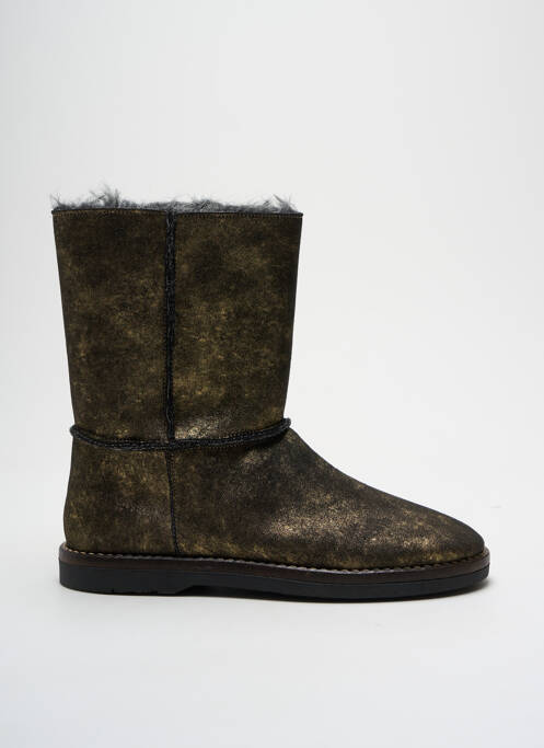 Bottines/boots matière lisse talon plat jusqu'à 3cm or LA FEE MARABOUTEE femme