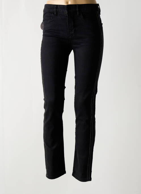 Jeans coupe slim stretch taille haute noir STOOKER femme