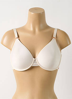 Soutien-gorge effet matière satinée haut soutien-gorge moulé beige SKINY femme