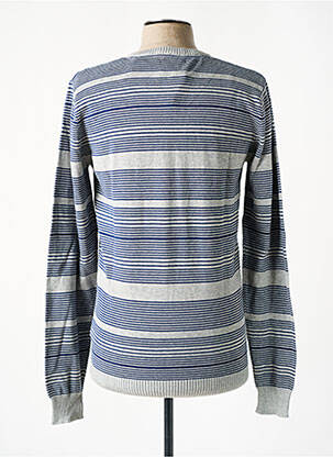 Pull col v manches longues bleu KENVELO homme
