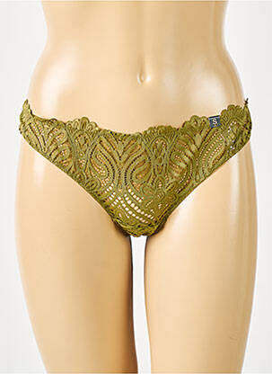 Tanga broderie vert UNDIZ femme