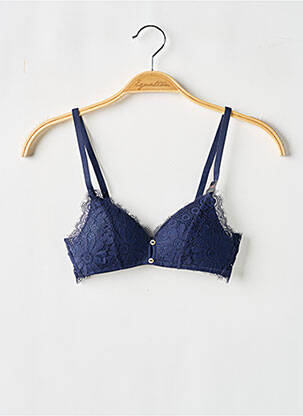 Soutien-gorge sans armature haut triangles bleu UNDIZ femme