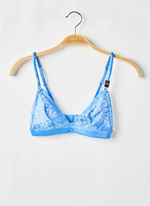 Soutien-gorge sans armature haut triangles bleu UNDIZ femme