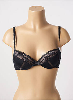 Soutien-gorge effet matière satinée haut soutien-gorge push-up noir STEFFY femme
