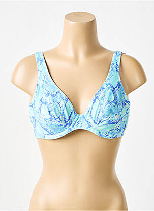 Haut de maillot de bain bretelles élastiquées bleu FREYA femme