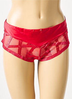 Shorty tissage satiné rouge LOUISA BRACQ femme