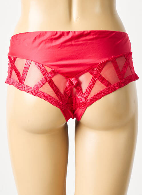 Shorty tissage satiné rouge LOUISA BRACQ femme