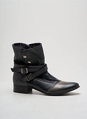 Bottines/boots matière lisse talon plat jusqu'à 3cm noir DKODE femme