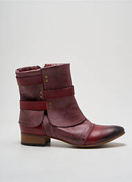 Bottines/boots matière lisse talon plat jusqu'à 3cm rouge KDOPA femme