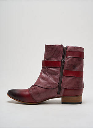 Bottines/boots matière lisse talon plat jusqu'à 3cm rouge KDOPA femme