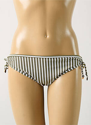 Bas de maillot de bain effet matière satinée bikini vert LINGADORE femme