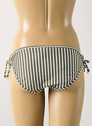 Bas de maillot de bain effet matière satinée bikini vert LINGADORE femme