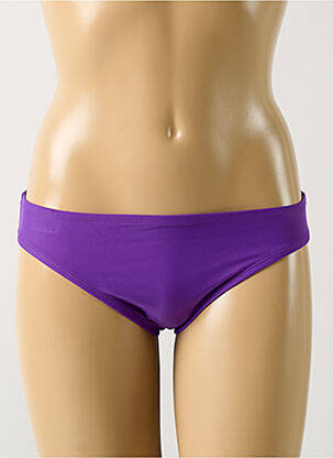Bas de maillot de bain effet matière satinée culotte violet LINGADORE femme