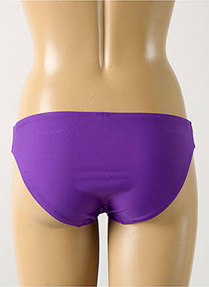 Bas de maillot de bain effet matière satinée culotte violet LINGADORE femme