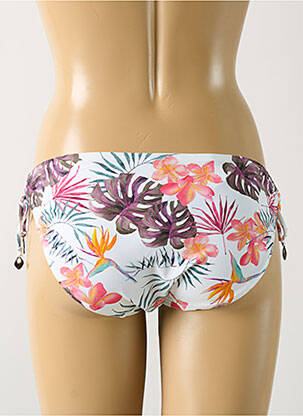 Bas de maillot de bain imprimé tie and dye bikini blanc LINGADORE femme