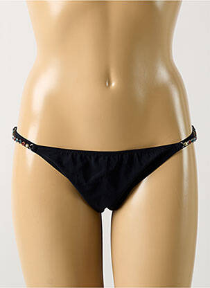 Bas de maillot de bain effet matière satinée bikini noir PAIN DE SUCRE femme