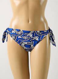 Bas de maillot de bain effet matière satinée bikini bleu PAIN DE SUCRE femme
