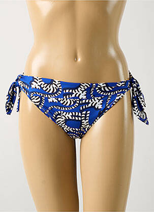 Bas de maillot de bain effet matière satinée bikini bleu PAIN DE SUCRE femme