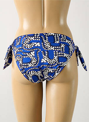 Bas de maillot de bain effet matière satinée bikini bleu PAIN DE SUCRE femme