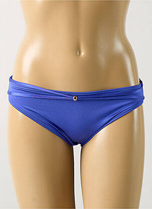 Bas de maillot de bain effet matière satinée culotte bleu LINGADORE femme