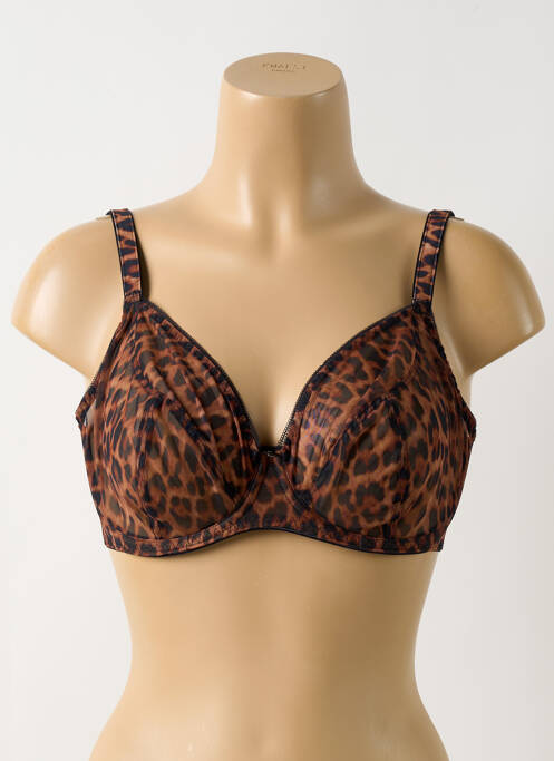 Soutien-gorge effet matière satinée haut soutien-gorge emboitant marron FREYA femme