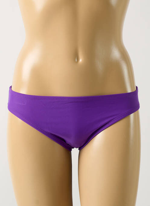 Bas de maillot de bain effet matière satinée culotte violet LINGADORE femme