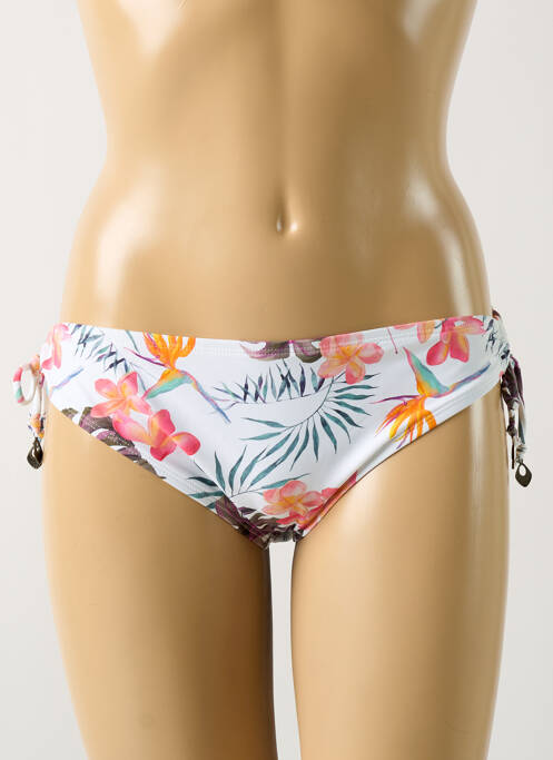 Bas de maillot de bain imprimé tie and dye bikini blanc LINGADORE femme