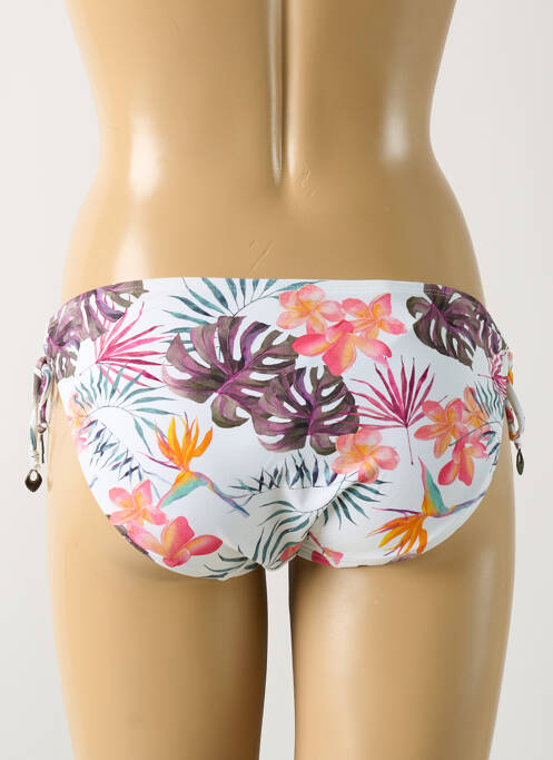 Bas de maillot de bain imprimé tie and dye bikini blanc LINGADORE femme
