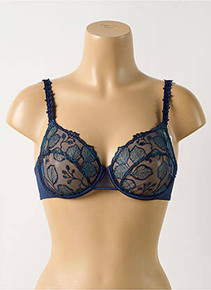 Soutien-gorge effet matière satinée haut soutien-gorge emboitant bleu SIMONE PERELE femme
