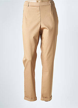 Jegging tissage popeline taille normale marron CHRISTINE LAURE femme