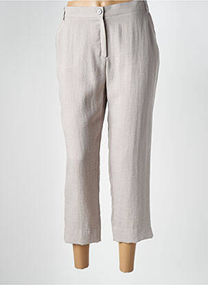 Pantalon 7/8 taille haute taille haute gris CHRISTINE LAURE femme