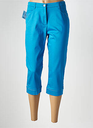 Pantacourt taille haute taille haute bleu CHRISTINE LAURE femme