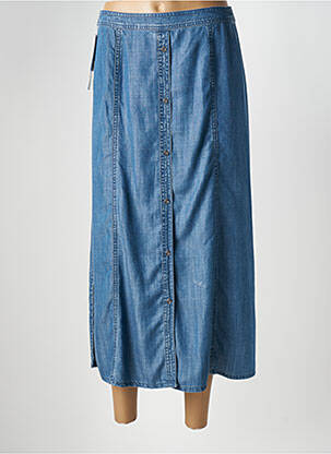 Jupe longue fermeture zippée au dos bleu BARBARA LEBEK femme