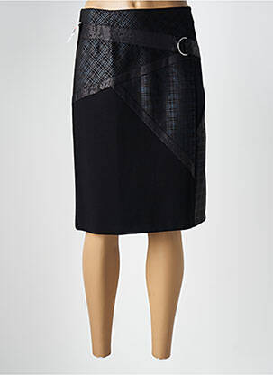 Jupe mi-longue taille à pinces noir CHRISTINE LAURE femme