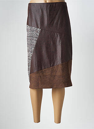Jupe mi-longue taille à pinces marron MERI & ESCA femme