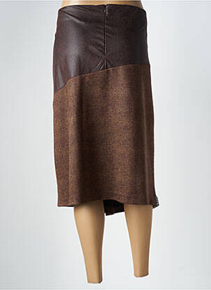 Jupe mi-longue taille à pinces marron MERI & ESCA femme